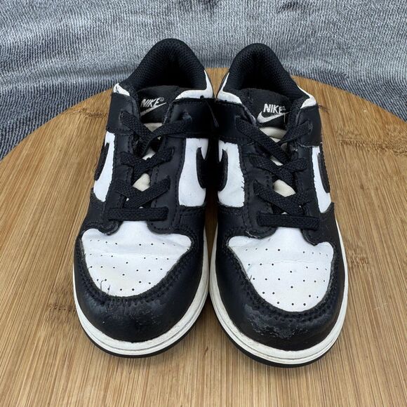 Nike Dunk Low Shoes Kids Size 10C Black White Panda Toddler CW1589-100 Sneakers - Picture 3 of 9